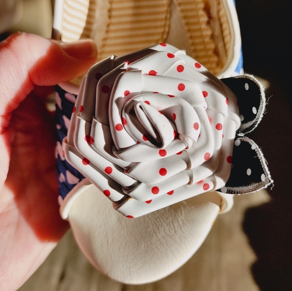 Bettie Page Wedges, 5, Navy - Picture 4 of 9